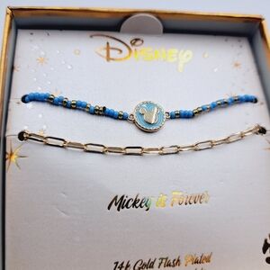 Disney Mickey Bracelet Set - Blue and Gold